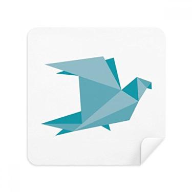 Imagem de Tecido de camurça com estampa de pombo abstrata de origami verde, 2 unidades