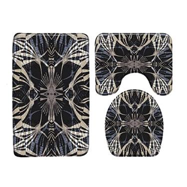 Imagem de Tapete de banho de banheiro com lantejoulas conjunto de 3 peças tapete de porta tapete de banheiro tapete antiderrapante capa de banheiro produtos de banheiro, 1045x, conjunto de 3 peças, 450mmx750mm