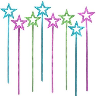Imagem de ArtCreativity Varinhas de Princesa Estrela Metálica para Crianças – Pacote com 12 – Varinhas mágicas de Fadas em 3 cores vibrantes, lembrancinhas de festa de princesa, acessórios de fantasia para meninos e meninas, 35 cm