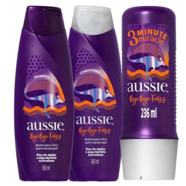 Imagem de Kit Aussie Bye Bye Frizz: Shampoo 360ml + Condicionador 360ml + Tratam
