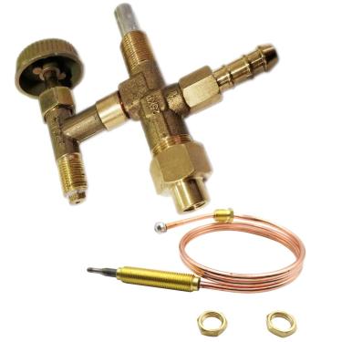 Imagem de Meter Star Peças de reposição para aquecedores de chamas a gás propano válvula de controle de segurança de falha de fogo e 0,6 metros de comprimento M8x1 porca de extremidade, kit de termopar com ponta de cabeça