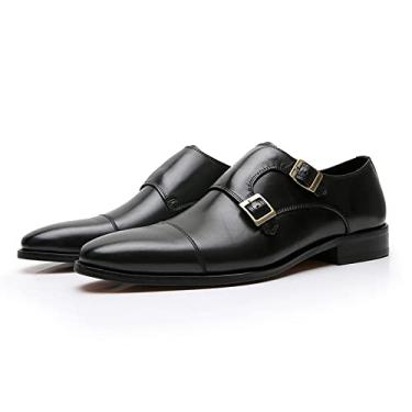 Imagem de Mocassim de couro masculino casual liso leve casual mocassim feito à mão sem cadarço para dirigir sapatos de negócios forrado de couro mocassins sapatos
