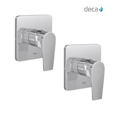 Imagem de Kit 2 Acabamento Monocomando Para Chuveiro Level Alta E Baixa Pressão 4993 Cromado Deca