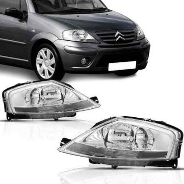 Imagem de Par Farol C3 2003 2004 2007 2008 2009 2011 2013 Com Motor