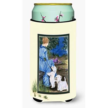Imagem de Lady with her Westie Tall Boy Beverage Insulator Beverage Insulator Hugger