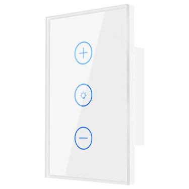 Imagem de Wi-Fi Smart Dimmer Switch, Interruptor Smart Touch 3 Botões, Interruptor de luz de parede inteligente,Não é necessário um centro, Precisa de fio neutro, Compatível com Alexa Google home (Rectangular, White)