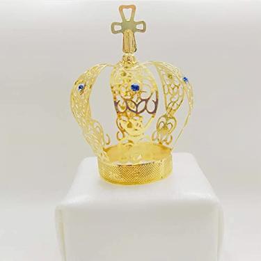 Imagem de Coroa Folheada a Ouro Dourada para imagem de até 60cm N8 Nossa Senhora Aparecida Nossa senhora das Graças Nossa senhora de Fátima