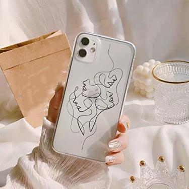 Imagem de Linhas de arte abstrata capas de telefone de moda desenhos animados claros para iphone 11 12 13 pro max se 2020 7 8 plus xr xs xs max, linha clara 4, para iphone13 pro