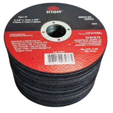 Imagem de 50 Discos De Corte 4 1/2 Inox Metal Fino 1Mm Esmerilhadeira