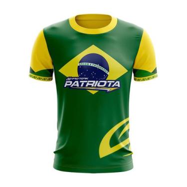 Imagem de Camiseta Infantil Casual Bandeira Do Brasil Patriota Verde Amarelo Cop
