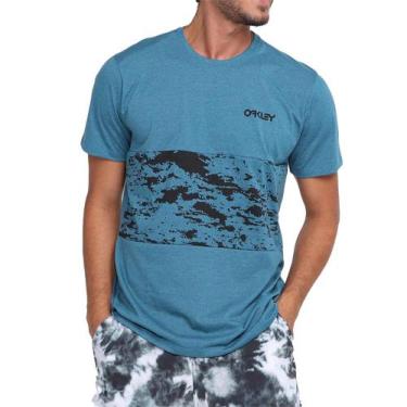 Imagem de Camiseta Oakley Abstract Block Ss Masculina Azul