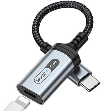 Imagem de Adaptador de áudio USB C para Lightning para iPad Pro 10, USB tipo C macho para MFi certificado Lightning fêmea conversor de fone de ouvido para Apple iPad Air 4 Mini 6 MacBook para fones de ouvido, não suporta carregamento