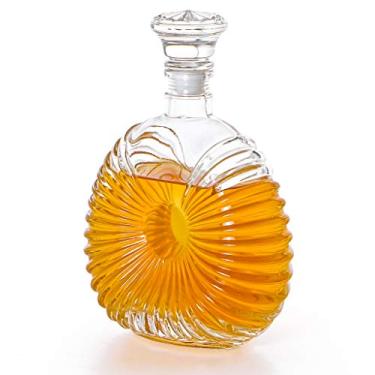 Imagem de MDLUU Decantador de licor, decantador de vidro com rolha hermética, garrafa decantadora para uísque, conhaque, escocês, bourbon 700 ml