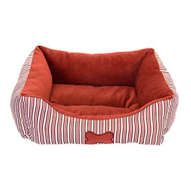 Imagem de Cama de cachorro de estimação para cães camas de cachorro cama para animais de estimação sofá cama de cachorro para dormir confortável lavável na máquina para cães médios e grandes cama de cachorro, vermelho, M