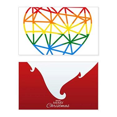 Imagem de Rainbow Gay Lésbica Modelando Coração LGBT Feriado Feliz Natal Cartão de Congrats Natal Letra Mensagem