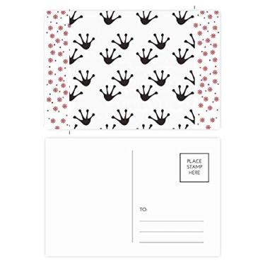 Imagem de Frog Footprints Animal Outline Protect Animal Christmas Flower Celebration Cartão postal Bênção