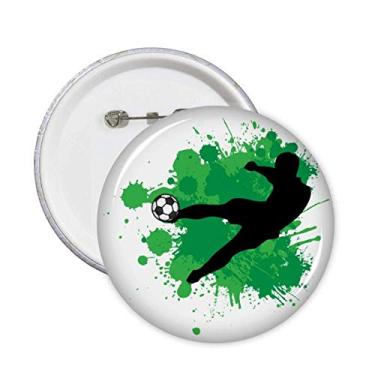 Imagem de Broche de futebol esportivo Penalty Kick Soccer Football Emblema de botão Decoração 5 peças