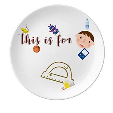 Imagem de Régua longa arco prato de porcelana jantar prato redondo menino homem