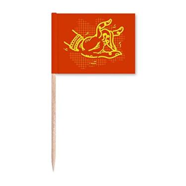 Imagem de Customs Lotus Fingerprint Mudra Motion Palito de Dente Bandeiras Marcador Topper Decoração de Festa