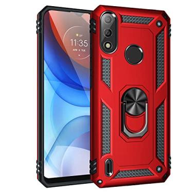 Imagem de Caso de capa de telefone de proteção Para Motorola Moto E7 Power 2021 Caso Telefone Celular com Caso Magnético, Proteção à prova de choque pesada para Motorola Moto E7 Power 2021 (Color : Rojo)