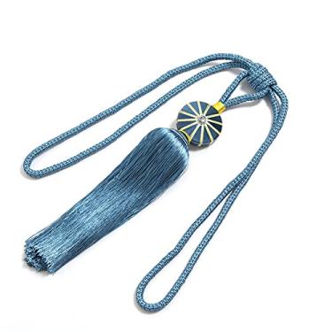 Imagem de porta-cortinas Acessórios de cortina de fivela de laços de cortina simples, Lake Blue, 2 PCS