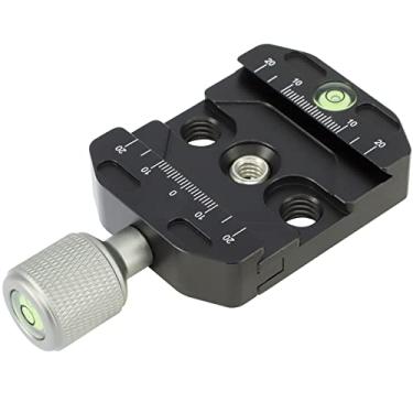 Imagem de Leftfoto Braçadeira de liberação rápida com grampo Arca Swiss estilo para tripé Ballhead assento universal de troca rápida, cabeça de monopé, placa de liberação rápida de tripé