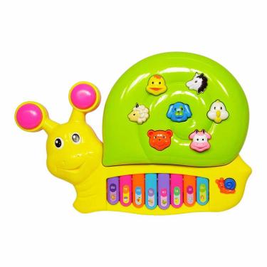 Imagem de Teclado Musical Infantil - Tecladinho Divertido - Caracol - Amarelo - DM Toys
