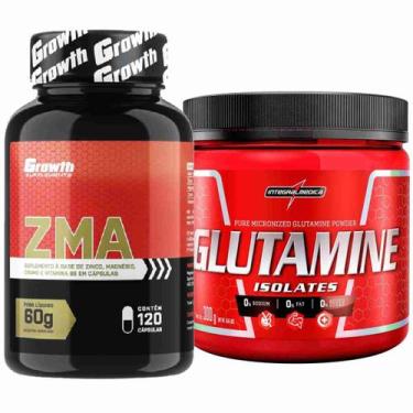 Imagem de Kit Zma 120 Caps Growth + Glutamina Pura 300G Integral - Growth Supple