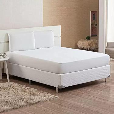 Imagem de Protetor de Colchão Impermeável Saia com elástico Cama Box não faz barulho antiácaros Queen Teka Protect