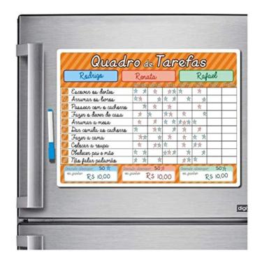 Imagem de Painel Magnético Quadro De Tarefas 40 x 30cm Super Nanny Três Irmãos