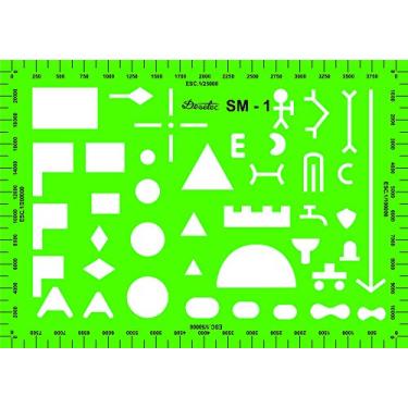 Imagem de Gabarito Desetec de Símbolos Militares, SM-1, Trident, Verde 17 x 12 cm