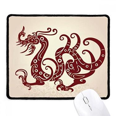 Imagem de Mousepad de dragão chinês com borda costurada, tapete de borracha para jogos