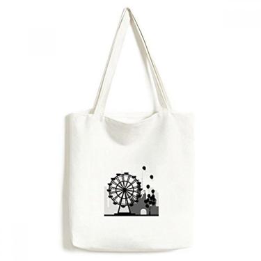 Imagem de Bolsa de lona para parque de diversões com roda-gigante, bolsa de compras casual