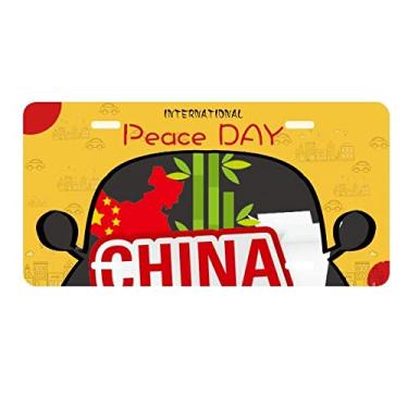 Imagem de DIYthinker China Mapa de bambu vermelho China Town, placa de carro decoração Dia da Paz