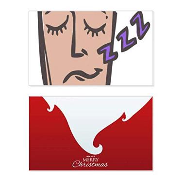 Imagem de Sleep Abstract Face Sketch Happy Holiday Merry Christmas Cartões de parabéns Mensagem de Natal