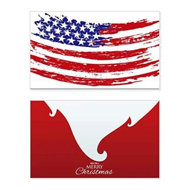 Imagem de Bend Stars And Stripes Bandeira dos Estados Unidos Feriado Feliz Natal Cartão de parabéns Mensagem de Natal
