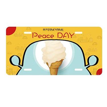 Imagem de DIYthinker Placa de identificação com casquinhas de sorvete branco para decoração de carro Dia da Paz