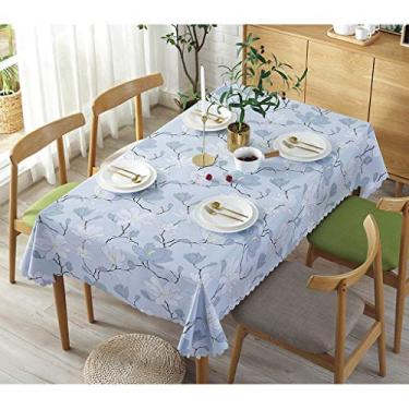 Imagem de Toalha de mesa de vinil com forro de flanela oblonga, capa de mesa de PVC impermeável, conjuntos de toalha de mesa para sala de jantar, estilo nórdico, se encaixa na maioria das mesas Limpe, limpa, fácil de cuidar