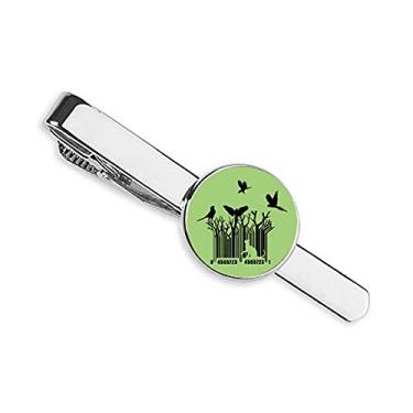 Imagem de Gatos, pássaros, árvores, gravata com clipe de gravata, presente para homem de negócios