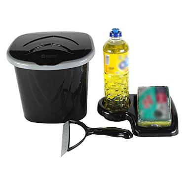 Imagem de Kit Pia com Lixeira Rodo e Porta Detergente Multicolor