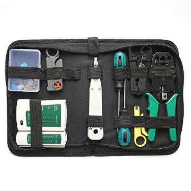 Imagem de fantaxi 14pcs Porta Ethernet Portátil Ferramenta Bolsa de Hardware Rede Cabo LAN Crimper Alicate Kit de Ferramentas Conjunto de Ferramentas de Reparo de Rede Testador de Cabos de Rede de Dupla Utiliza