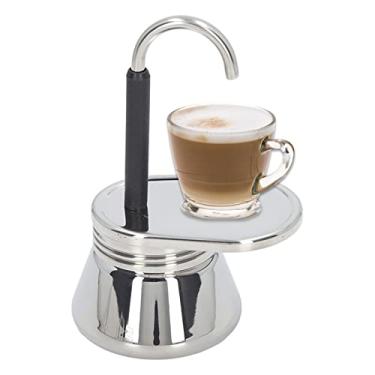 Imagem de 1 Xícara de Pote de Moka, Moka para café Expresso 1 Xícara, Cafeteira de Fogão Em Aço Inoxidável Estilo Italiano Pote de Moka café Faça você Mesmo Com Bico único, para Acampamento