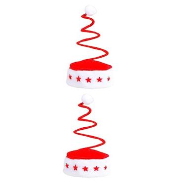 Imagem de Vaguelly 2 Unidades chapéus de natal gorro de natal touca de natal chapéus de carnaval headlhones de festa Gorro do Papai Noel adulto chapelaria filho vermelho