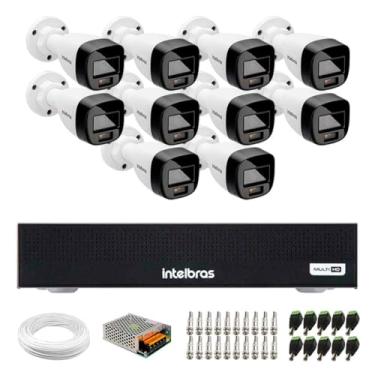 Imagem de Kit 10 Câmeras Intelbras Vhd 1220 B G7 Full Color Bullet Full Hd 1080p Multi Hd Ir 20m + Dvr Intelbras Mhdx 1016-c 16 Canais
