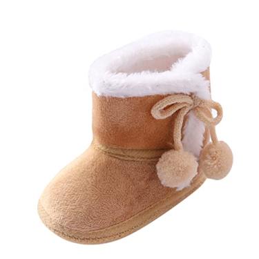 Imagem de Macaquinho infantil para meninos botas macias para meninas botas meninos sapatos de bebê infantil sapatos de menina tamanho 9, Café, 0-3 Months Infant