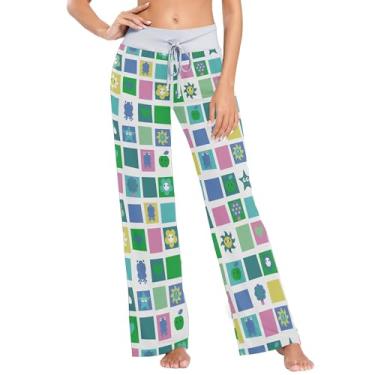 Imagem de JUNZAN Calças de pijama de verão de moda xadrez para mulheres pijama para dormir PP, Moda xadrez, X-Small