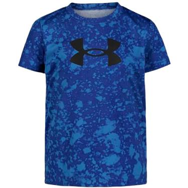 Imagem de Under Armour Camiseta masculina clássica com logotipo, estampa de marca de palavras e designs de beisebol, gola redonda, Estampa Team Royal, 4