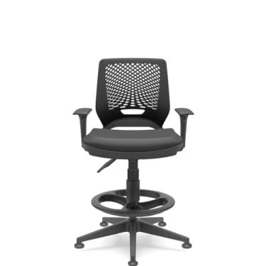 Imagem de Plaxmetal, Cadeira Caixa Beezi Piramidal Plaxmetal com Braços Reguláveis Preta