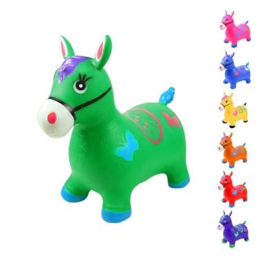 Imagem de Cavalinho Upa Upa Musical Pula Pula Grande Com Luz E Sons De Cavalo Premium Poiqo (Verde)