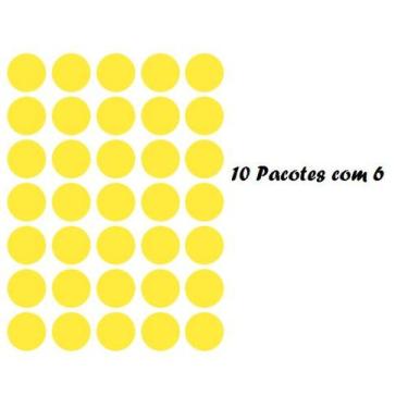 Imagem de Etiqueta Multiuso Bolinha Amarelo Fluo - Kit C/10 60 Fls - Colacril